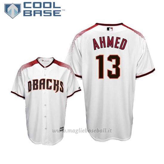 Maglia Baseball Uomo Arizona Diamondbacks Nick Ahmed Cool Base Majestic 1ªBianco